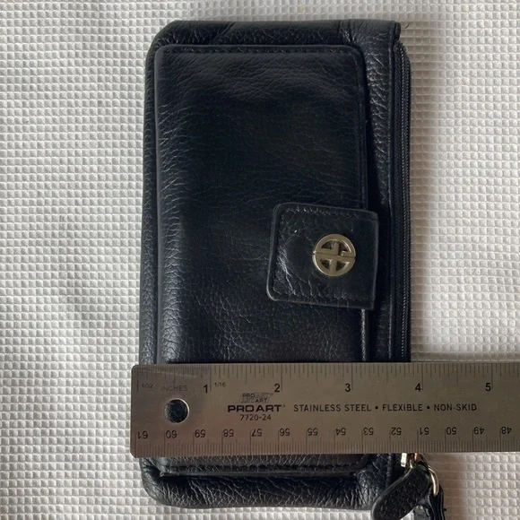 Giani Bernini Grab & Go Black Leather Wallet Wristlet - Picture 3 of 7